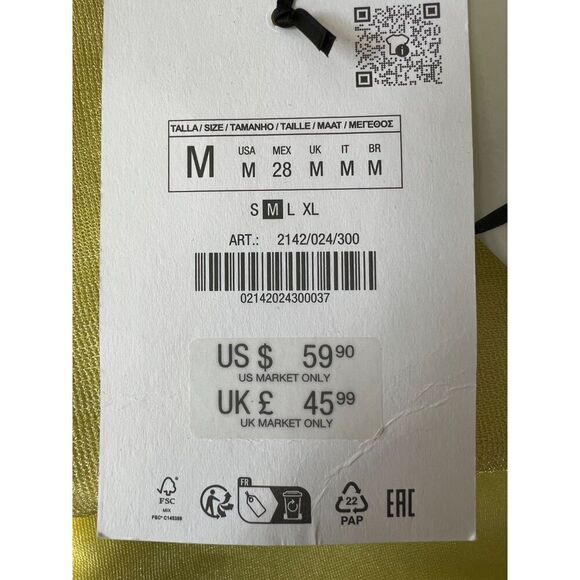 ZARA yellow sheer mock neck light “sweater" size M – NWT - Picture 6 of 6